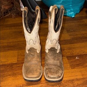Kids Western Cowboy Boots - Brown and Cream